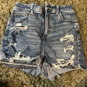 American Eagle Outfitters Ripped Blue Jean Shorts